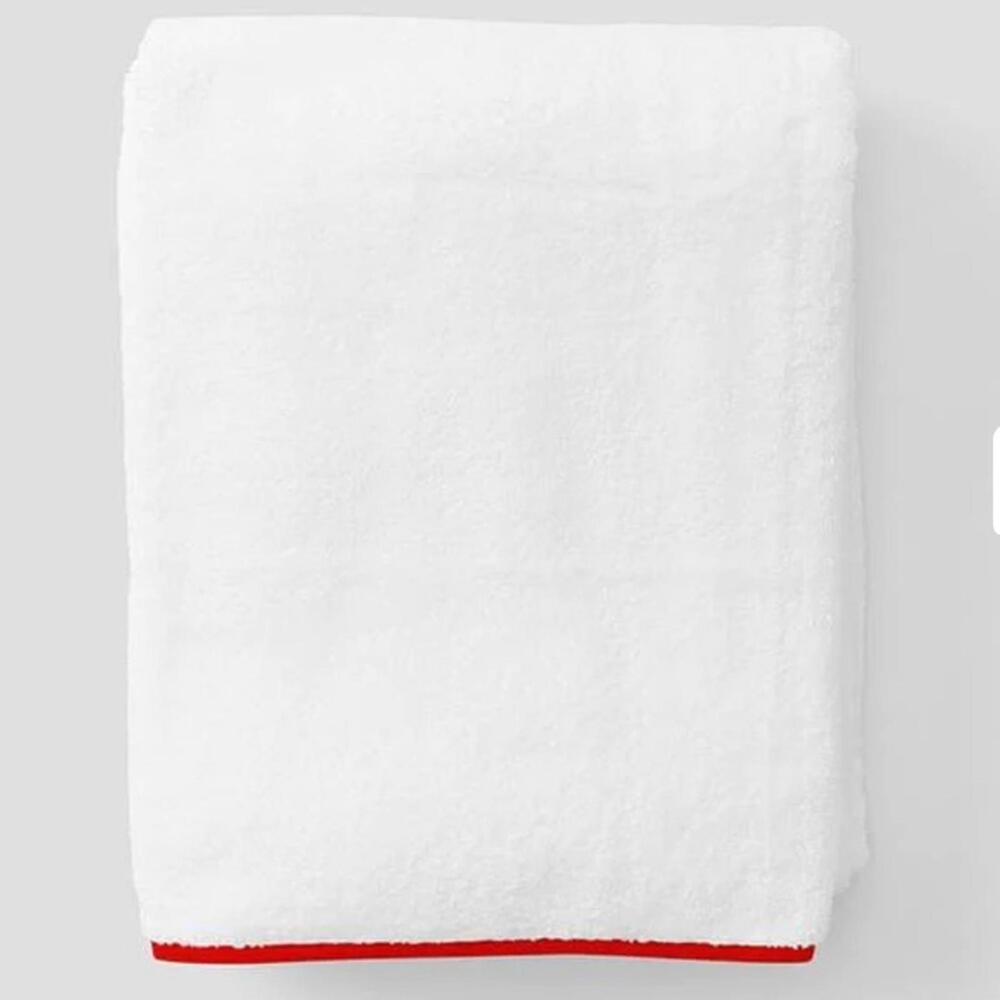 NWT Weezie Red Piped signature Bath Towel